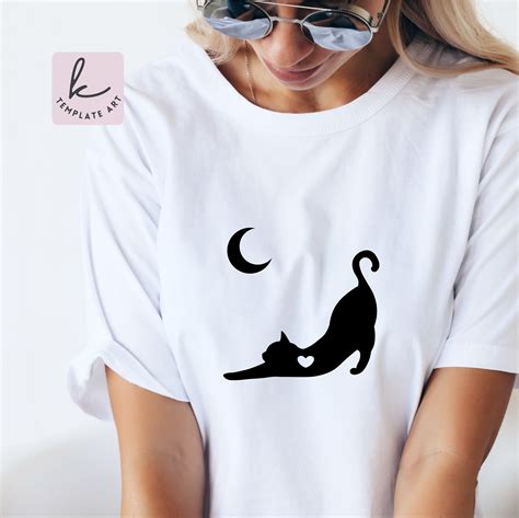 Mond Katze Svg Datei F R Handwerkskunst Und T Shirt Katzen Dekor