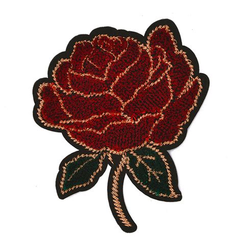 Rose Flower Embroidery Iron On Applique Patch 3 Inch Joyce Trimming