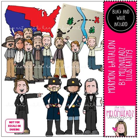 Mormon Battalion Lds History Clip Art Digi Stamp Mini Melonheadz