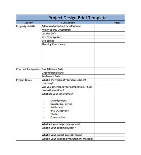 Free 7 Sample Project Brief Templates In Pdf Ms Word