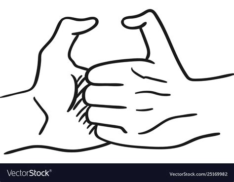 Thumb wrestle Royalty Free Vector Image - VectorStock