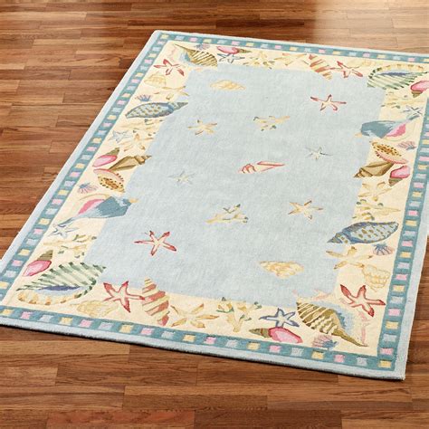 Shell Beach Area Rug Light Blue Beach Rugs Rugs Area Rugs