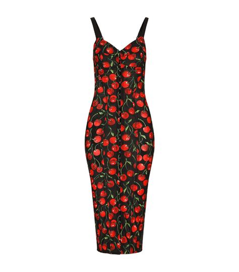 Womens Dolce Gabbana Multi Cherry Print Corset Dress Harrods Uk