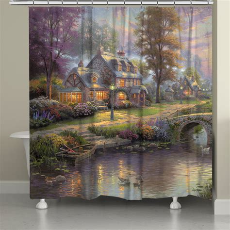 Thomas Kinkade Studios Thomas Kinkade Sunset On Lamplight Lane Shower