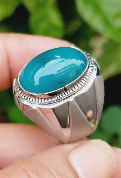 Non Cod Cincin Batu Bacan Natural Ring Monel Handmade Lazada