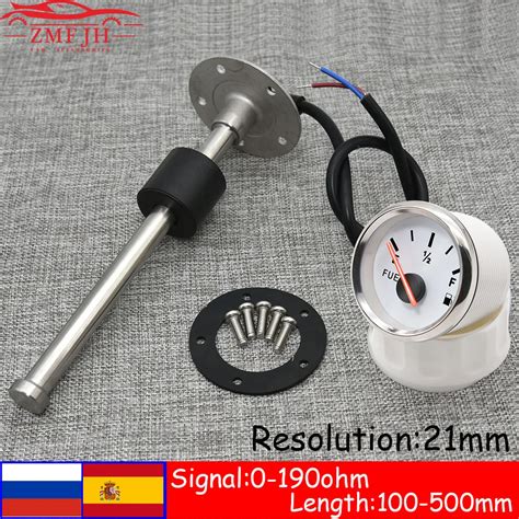 100 500mm Stainless Steel Marine Fuel Level Gauge Sensor Fit Boat Car Fuel Level Gauge Meter 0