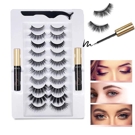 Eimeli Magnetic Eyeliner And Lashes Magnetic Eyelashes Natural Look Kit False Lashes 10 Pairs