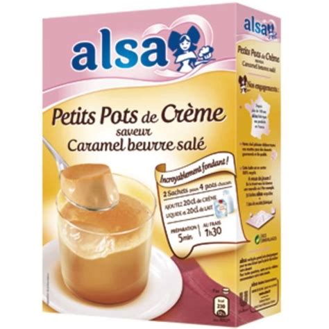 ALSA Lot de 2 sachets de 4 pots chacun Préparation crème dessert