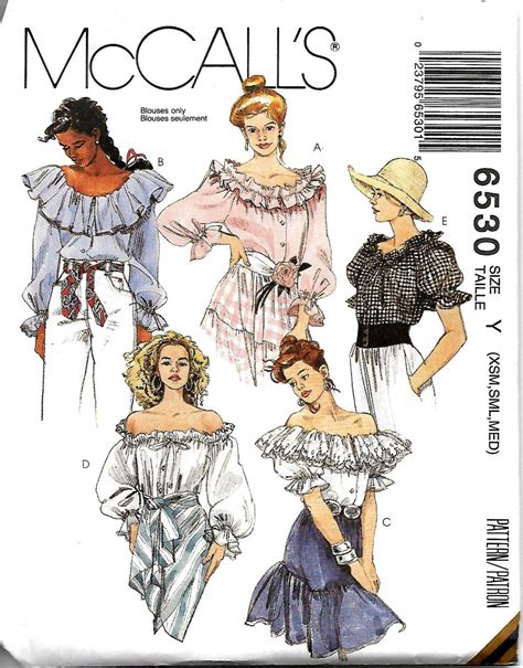 McCall S 6530 Misses Ruffled Blouses Pattern Off The Etsy Vintage