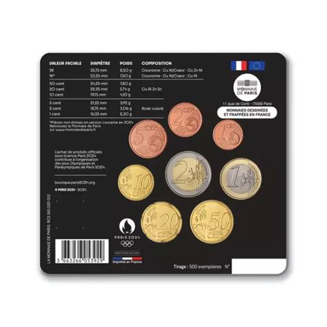 Jeux Olympiques Paris Mini Set Pictogrammes Olympiques Monnaie