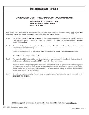 Fillable Online Instruction Sheet Licensed Certified Public Accountant