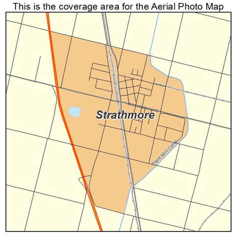 Aerial Photography Map of Strathmore, CA California