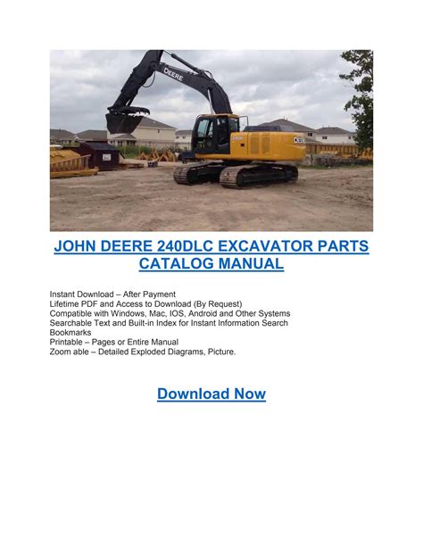 John Deere 240dlc Excavator Parts Catalog Manual By Heavy