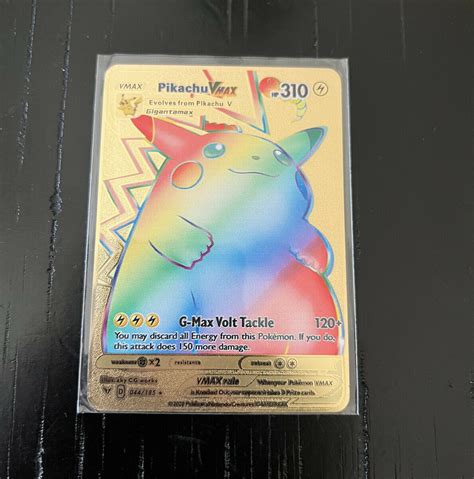 Mavin Rainbow Pikachu VMAX Gold Metal Pikachu Pokemon Card