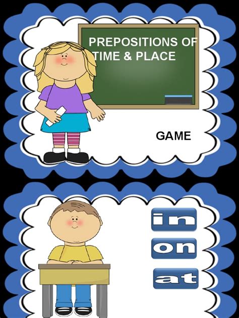 P3 Prepositions Of Time And Place In On At Activities Promoting