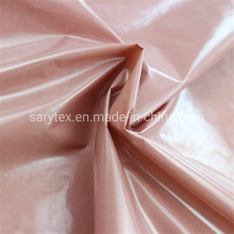 Nylon Taffeta Fabric With PU Coating Waterproof Shiny Fabric For