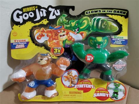 Heroes Of Goo Jit Zu 2 Pack Of Glow In The Dark Action Figures Tygor Vs