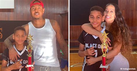 Proud Parents La La And Carmelo Anthony Pose With Son Kiyan After