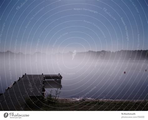 See Im Nebel Steg Vollmond Ein Lizenzfreies Stock Foto Von Photocase