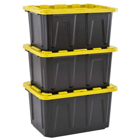 Monsterrax Bin Rack With 5 Pack 27 Gallon Storage Totes Yellow Lid