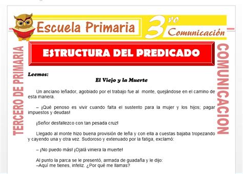 Estructura Del Predicado Para Tercero De Primaria Escuela Primaria