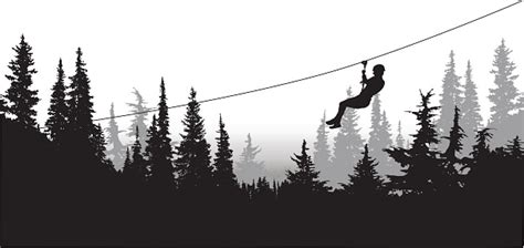 Forest Zip Line Adventure Stock Illustration Download Image Now Istock