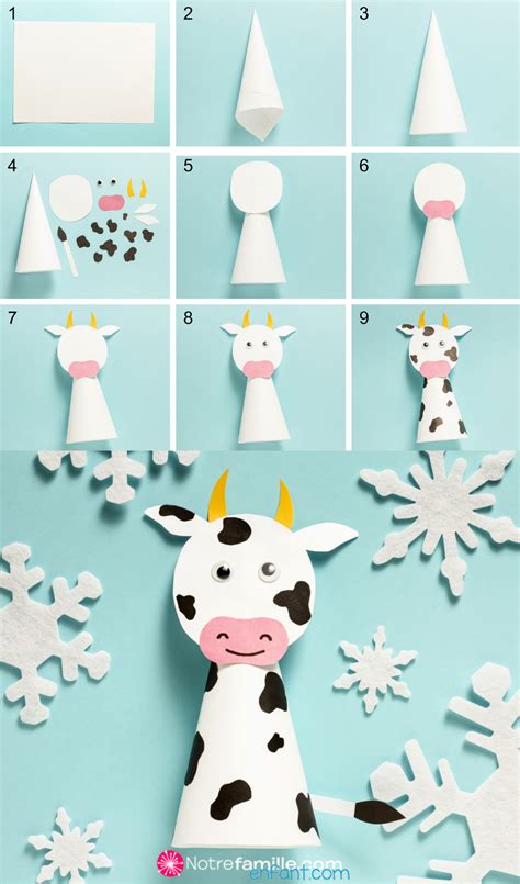 Bricolage La Vache En Papier Activit Manuelle Animaux De La Ferme