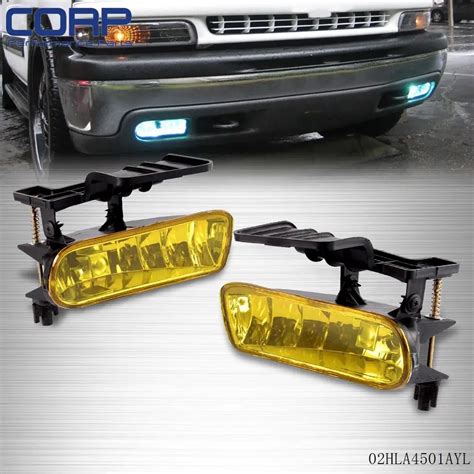 1 Pair Of Fog Light Lamp Left Right For 99 02 Silverado 00 06 Suburban Yellow In Car Light