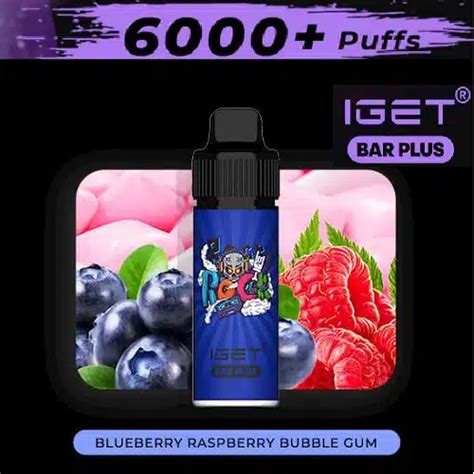 6000 IGET Blueberry Raspberry Bubble Gum BAR PLUS Vape DFO Australia