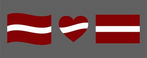 Premium Vector Latvian Flag Signs Set Latvian Heart Shape