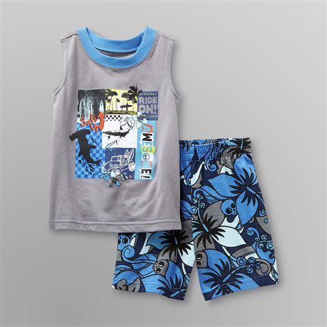 Wonderkids Infant And Toddler Boys Tank Top And Shorts Surfer