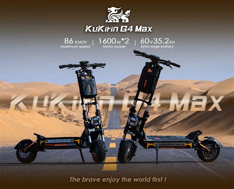 Foldable Off Road Electric Scooter Kukirin G Max W V Ah