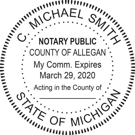 Amazon MaxMark Round Notary Pre Inked Stamp For State Of Michigan