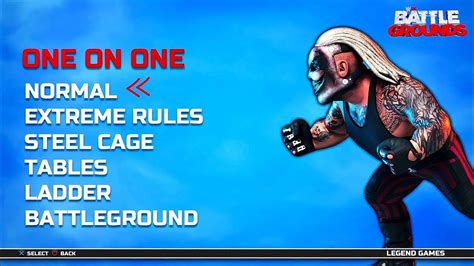 WWE 2K Battlegrounds Main Menu Game Modes Match Types PS4 XB1