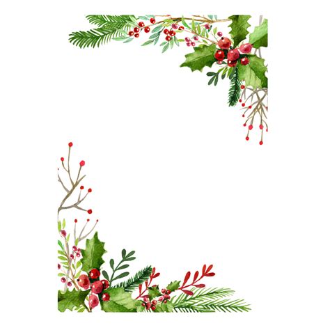 Christmas Holly Border Png - Free Logo Image