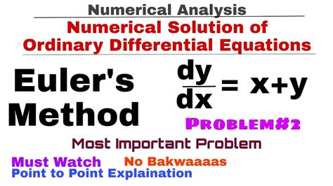 6 Euler S Method Concept Problem 2 Numerical Solution Of