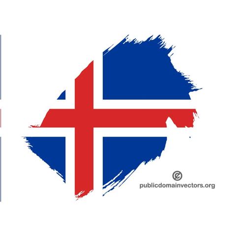 Bandera De Islandia Sobre Fondo Blanco Royalty Free Stock SVG Vector