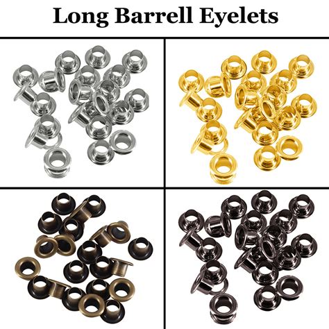 100x Brass Eyelet Leather Craft Repair Long Barrel Grommet 456810