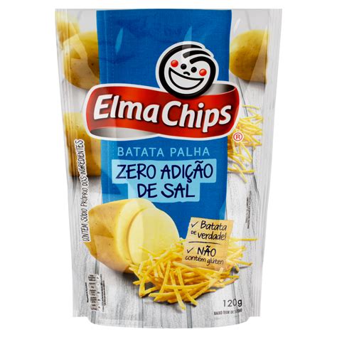 BATATA PALHA ZERO ADIÇÃO DE SAL ELMA CHIPS SACHÊ 120G GTIN EAN UPC