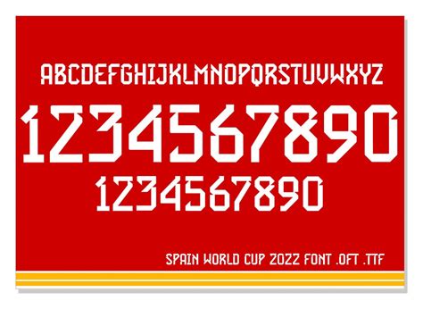 Spain World Cup 2022 Jersey Font OFT TTF Etsy