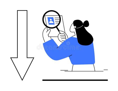 Woman Analyzing Document with Magnifying Glass for User Identity