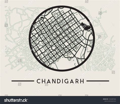 Abstract Chandigarh City Map Illustration Eps Stock Vector Royalty