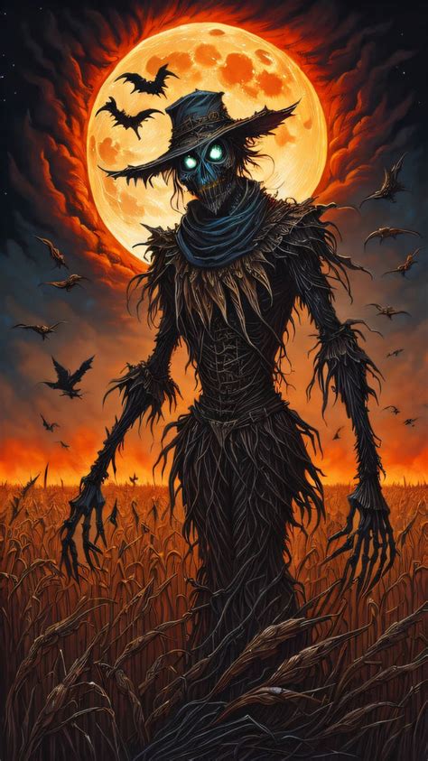 Hd Halloween Evil Scarecrow Phone Wallpaper By Rocketmobster On Deviantart