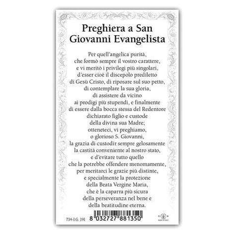 Holy Card Saint John The Baptizer Prayer ITA 10x5 Cm Online Sales