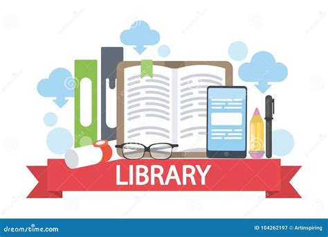 Library Concept Illustration. Stock Vector - Illustration of elearning, flat: 104262197