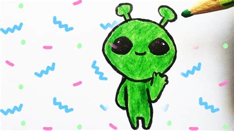 How To Draw A Cute Alien Cute Drawings Youtube