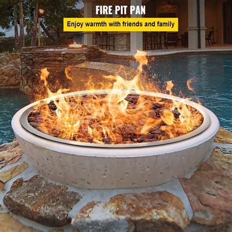 VEVOR Drop in Fire Pit Pan, 31" x 31" Round Fire Pit Burner, Stainless ...