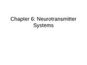 N Lecture Neurotransmitters Chapter Neurotransmitter Systems