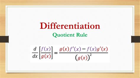 Simple Example Of Quotient Rule