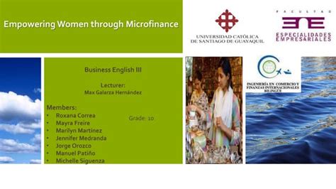 Empowering Women Through Microfinance Tutory Work Ppt